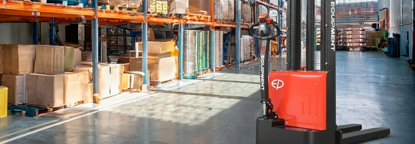 Empilhador elétrico pedestre de 1,2 tonelada para armazenagem
